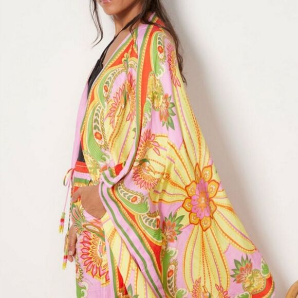 Farm Rio Beach Toucans Scarf Kimono Beach Cover Multi Size Small Eco-Friendly - Picture 5 of 16